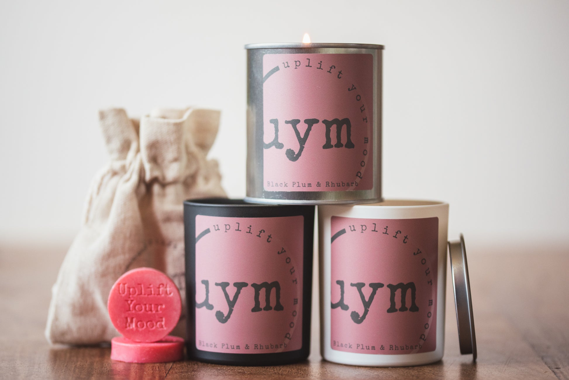 Black Plum&Rhubarb Sustainable Natural Wax Scented Candles and wax melts